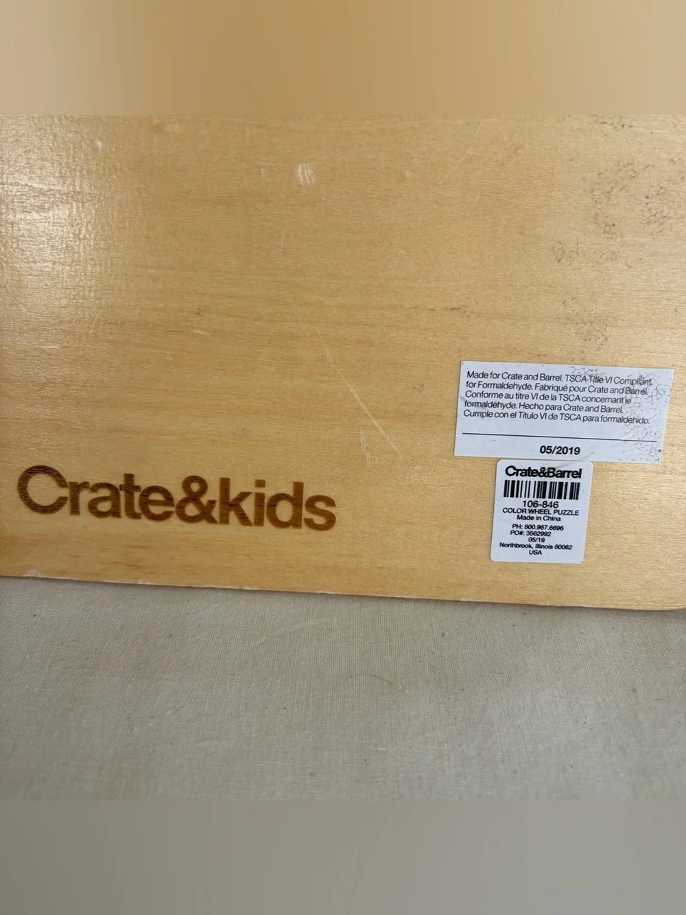 Crate&Kids Wooden Color Wheel Rainbow Montessori Puzzle